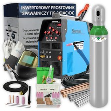 Sherman 201 AC/DC 200amp Welder TIG Aluminum WELDING KIT Gas Bottle Helmet