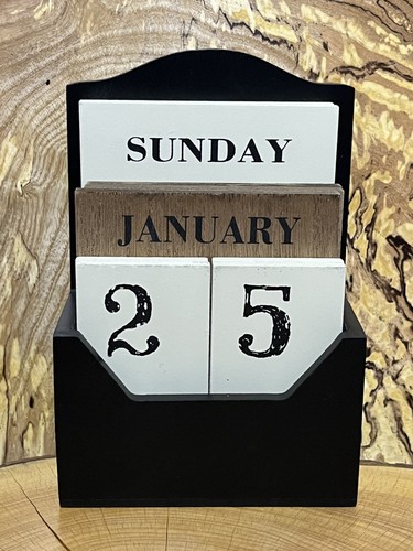 Wooden perpetual calendar - wooden,
