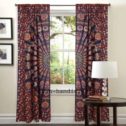Indian mandala curtain cotton - curtain,