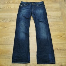 Diesel Zaghor Jeans Mens W34 L34 Blue Indigo Relaxed Fit Bootcut Flare Leg Denim