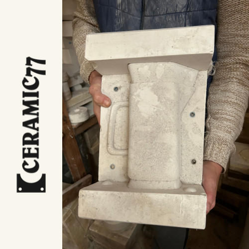 Square jug ceramic - square, *slip