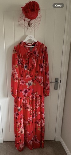 Phase red floral chiffon - red,