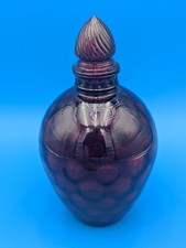 Vtg Wheaton Decanter Ruby Red Art Glass Genie Bottle Textured w Stopper