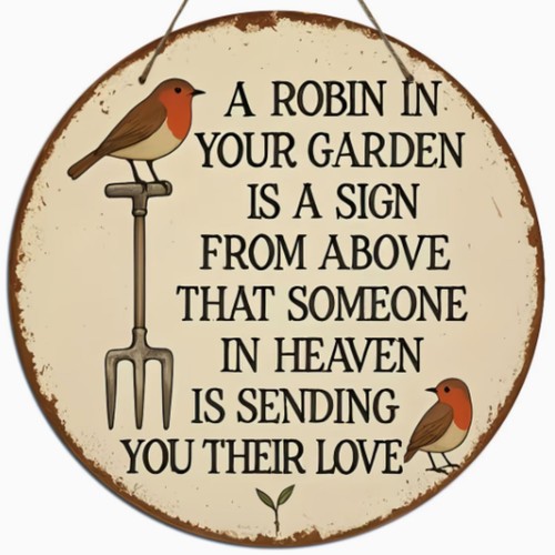 Robin your garden wooden - in,