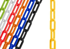 25 Feet Yellow Plastic Safety Chain UV Resistant Durable Visual Barrier