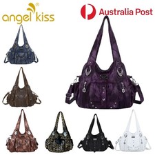 Angel Kiss Women Handbags Soft Leather Shoulder Large Capacity Travel Bag Hobo