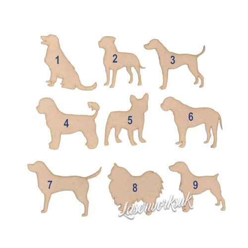 Wooden mdf dog craft shapes - wooden,