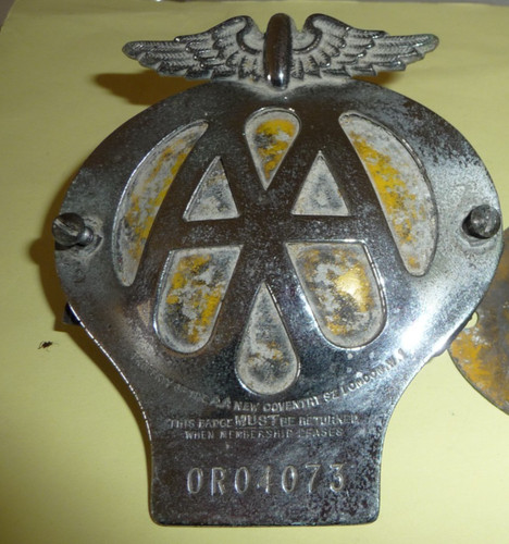 Vintage car badge - aa,