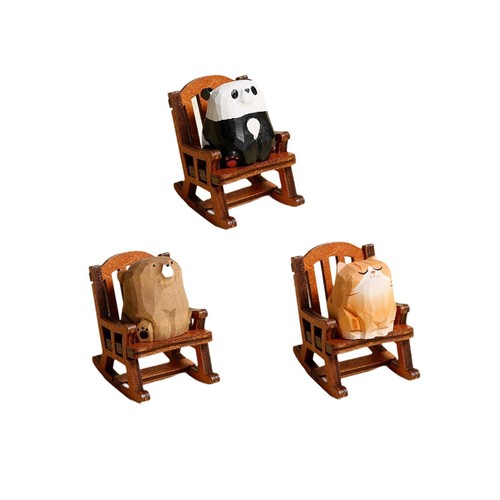 Rocking chair animal figurine - rocking,