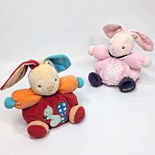 KALOO Chubby Bunny Plush Rabbit Pink White Baby Stuffed Animal Toy 8” Soft Lot