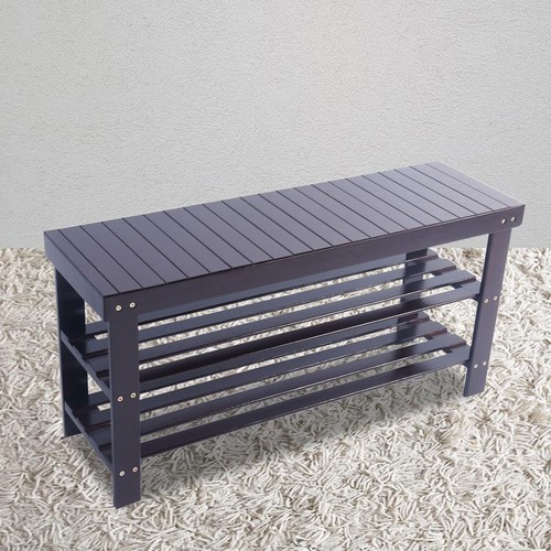 Bamboo solid wood shoe bench - solid,