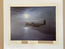 GERALD COULSON AVIAITON ART PRINT MOSQUITO  MISSION BY MOONLIGHT  DAMAGED