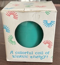 Vintage Boxed Turquoise Slinky Spring Classic Toy 