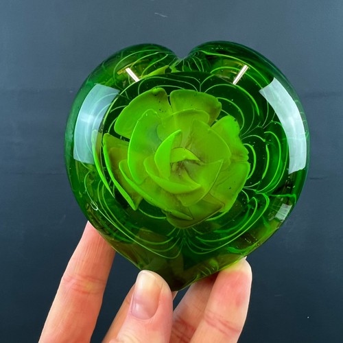 Vintage green art glass - art,