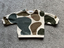 Zara boys cream camouflage sweat top age 1-3 months