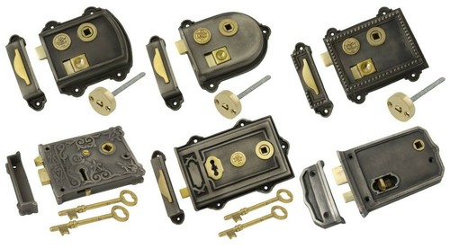 Cast iron door lock latch - iron,