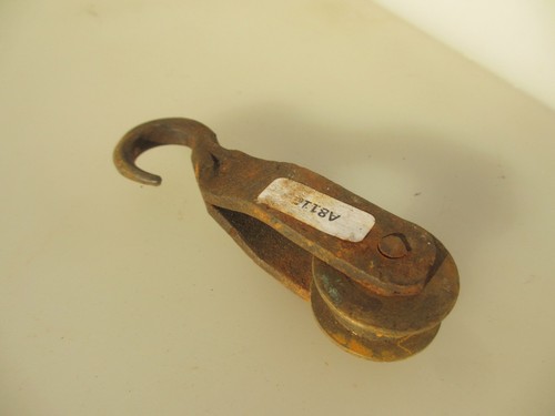 Victorian brass iron pulley - brass, &