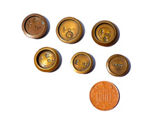 6 x Antique 1/4 oz. Brass