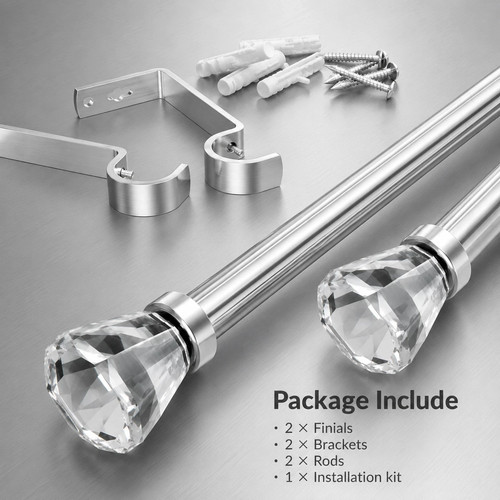 Extendable metal curtain pole - extendable,