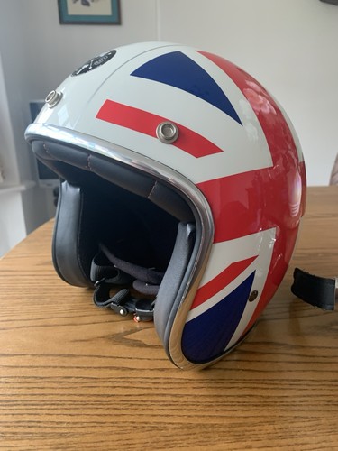 Retro motorcycle helmet - helmet, open