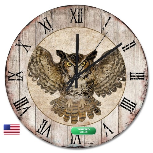 Guangpat wall clock owl wooden - wall,