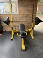 Gym Equipment, adjustable weight bench with a barbell rack