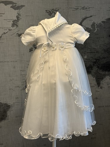 Girls ivory lace christening - lace,