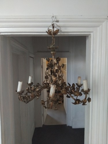 Vintage floral tole - tole, metal