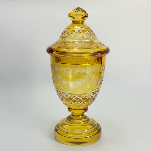 Bohemia art glass - glass, amber