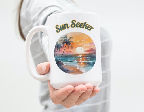 Sun seeker coffee mug - sun, mug,