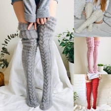 Women's Warm Winter Knitted Socks Over Knee, Long Leg, High Tube Christmas