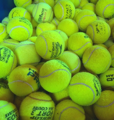 100 used branded tennis balls - used,