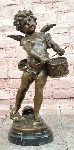 Fine art bronze cherub - bronze, drummer