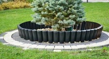 Black Garden Palisade Fence Edge Border 2.5m Grass Lawn Edging
