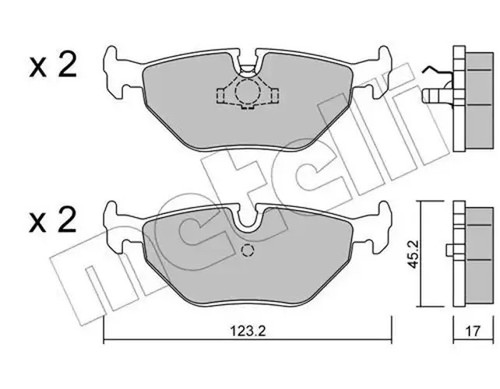 Brake pads 0180 - 22-0180-0, metelli