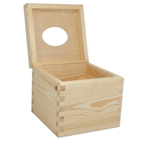 Wooden square tissue box