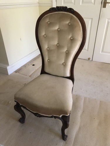 Antique spoonback upholstered
