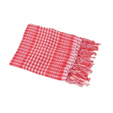 Classical Plaids Shemagh Scarf With Decorative Tassels Arabic Children Accessory