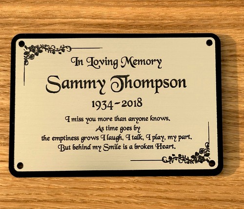 Bench memorial plaque - bench,