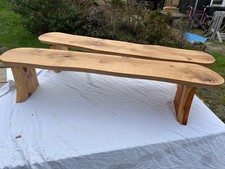 hand made oak and yew benches