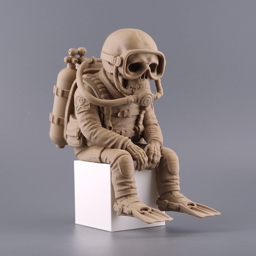 Scuba diver skeleton shelf - scuba,