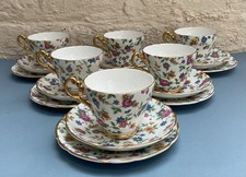 6 vintage 1950s Regency floral