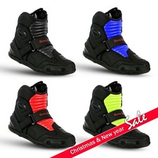 Men Waterproof Motorcycle Riding Boots Leather Motorbike Shoes CE Armoured Size
