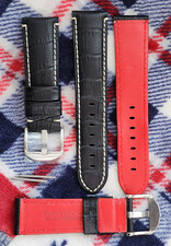 24mm Black Genuine Leather