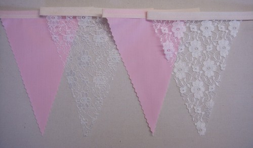 Vintage bunting baby pink - baby, &