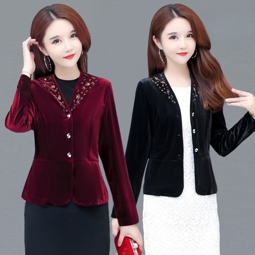 Women velvet jacket coat - women,