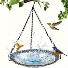 Bird Feeder Hanging Water Bowl Wild Bird Bath Birdbath Garden Feeder Tray Decor