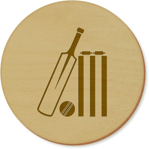 Cricket equipment coaster - 'cricket, equipment'
