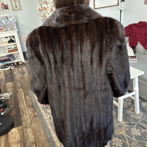 Classic mink fur jacket - jacket, dark