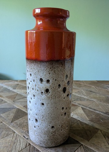 Orange 60s fat lava vase - orange,